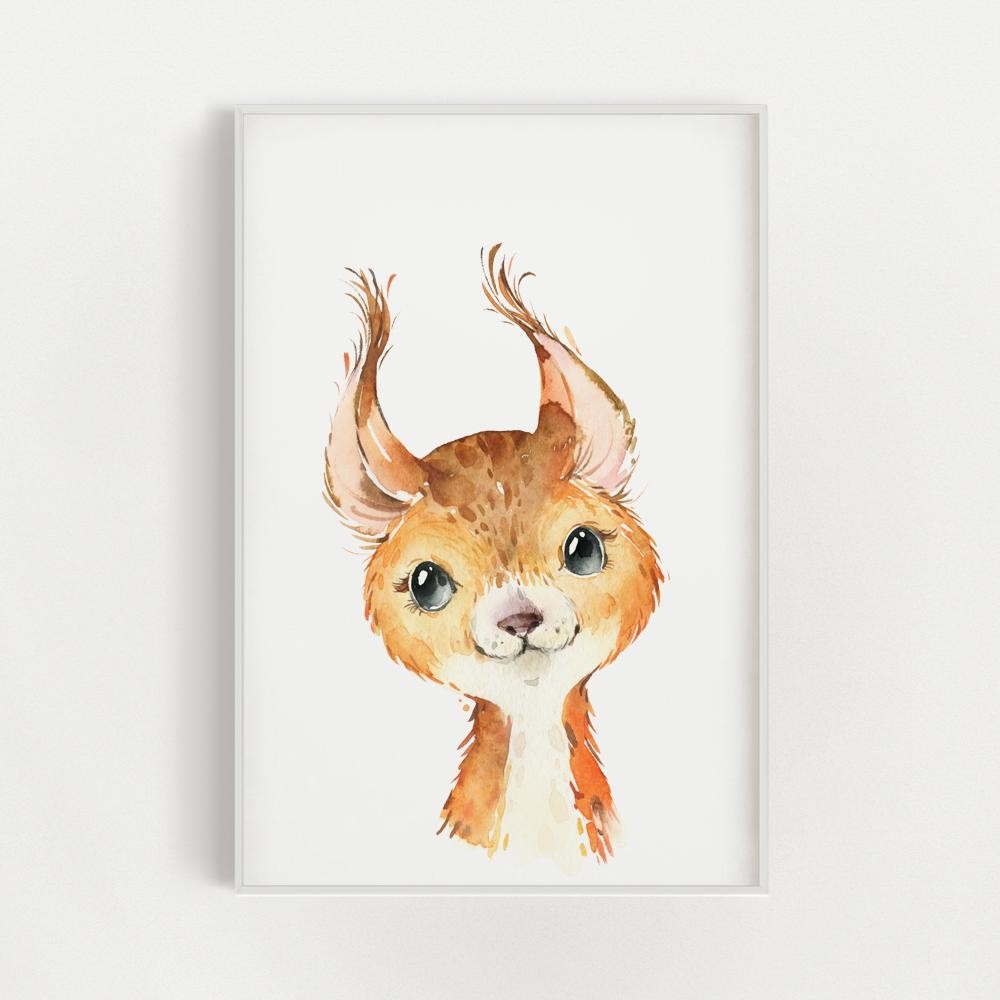 Wiewiórka - akwarela plakat dekoracyjny