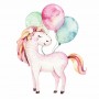 Jednorożec z balonami - naklejki na ścianę dla dzieci, unicorn
