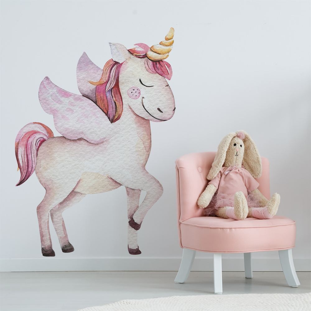 Skrzydlaty Jednorożec - naklejki na ścianę dla dziewczynki, unicorn