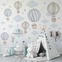 Pastelowe, niebieskie balony - naklejki na ścianę dla dzieci
