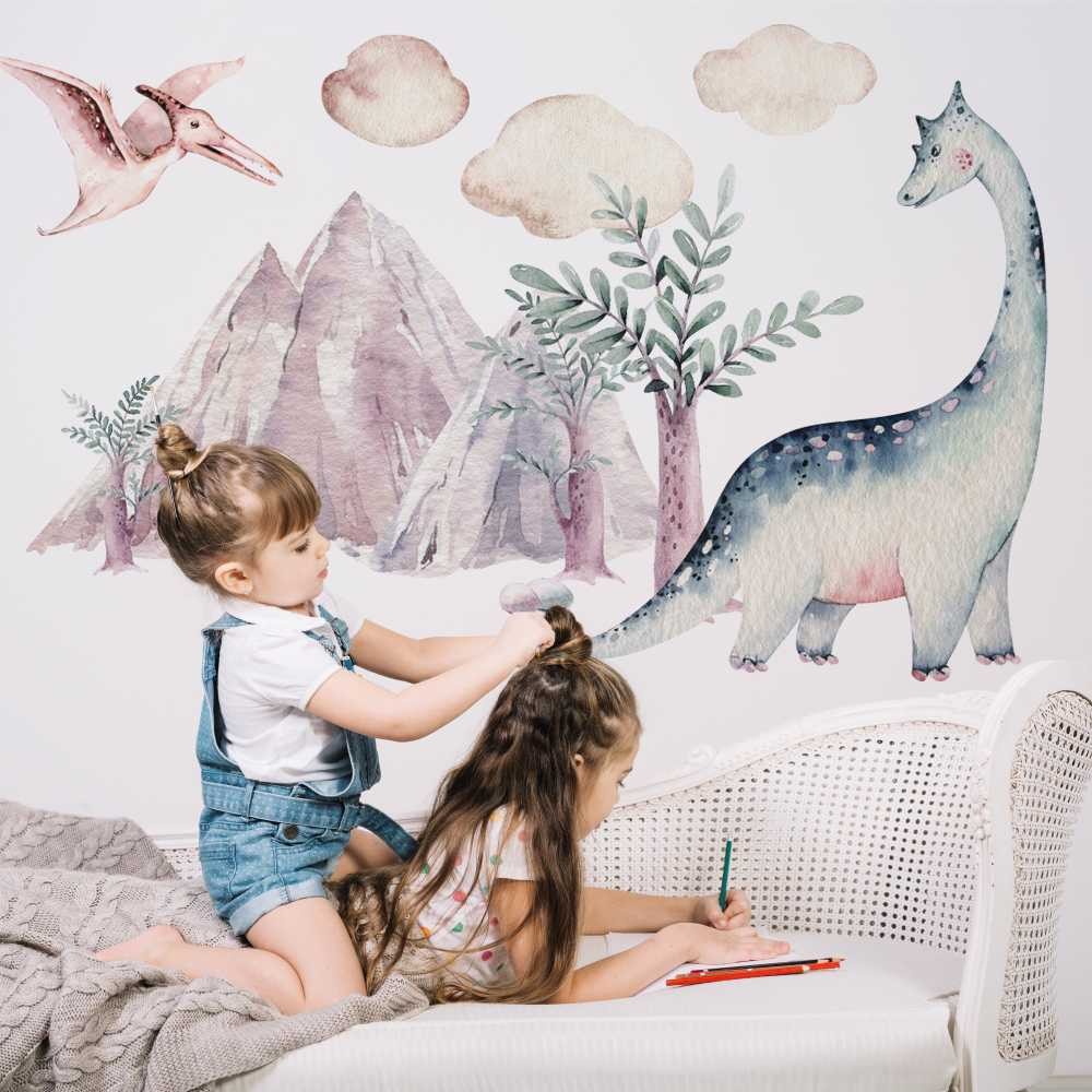 Dinozaury naklejki na ścianę dla dzieci