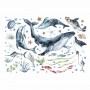 Ocean, delfiny, walenie, morskie naklejki na ścianę dla dzieci