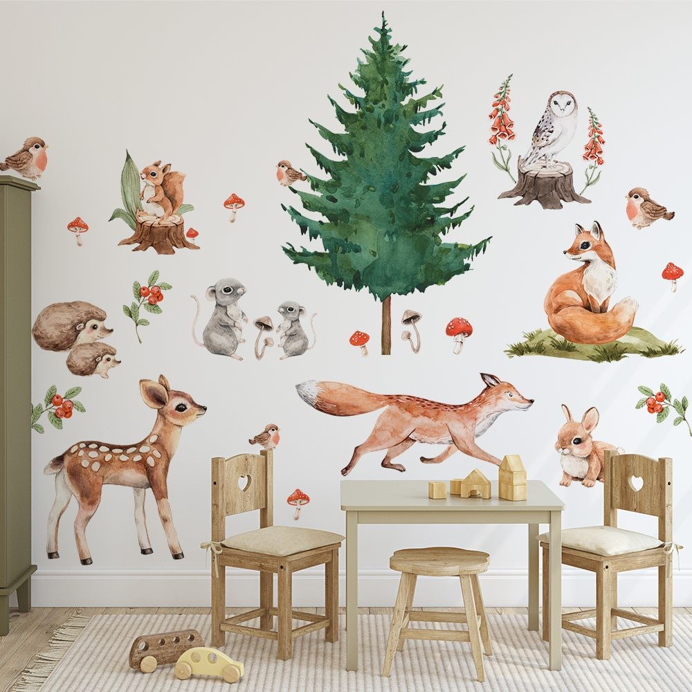Leśne Zwierzątka - naklejki na ścianę dla dzieci