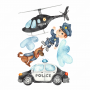 Policja, policjant, helikopter - naklejki na ścianę dla dzieci