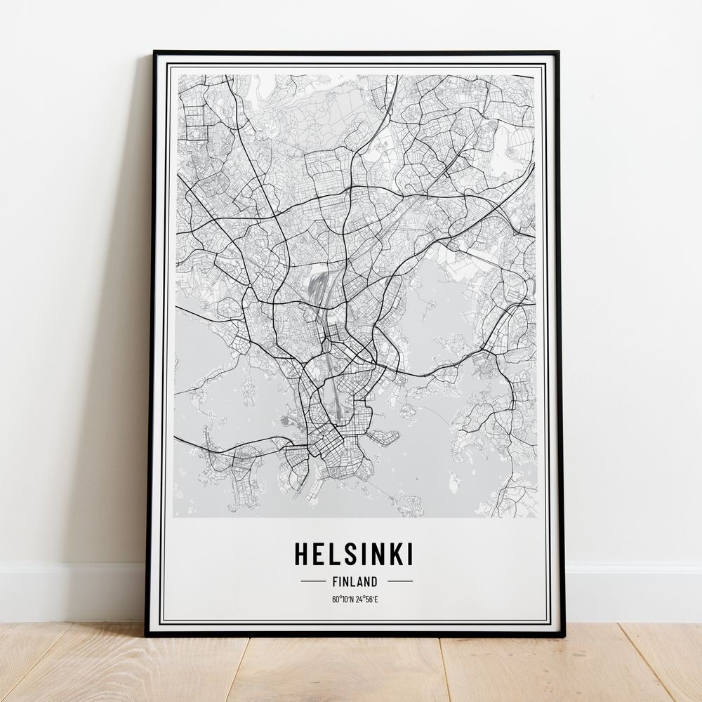 Helsinki - plakat, obrazek, poster, mapa, plan miasta