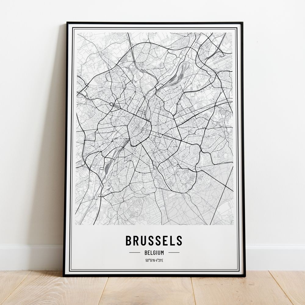 Bruksela - plakat, obrazek, poster, mapa, plan miasta