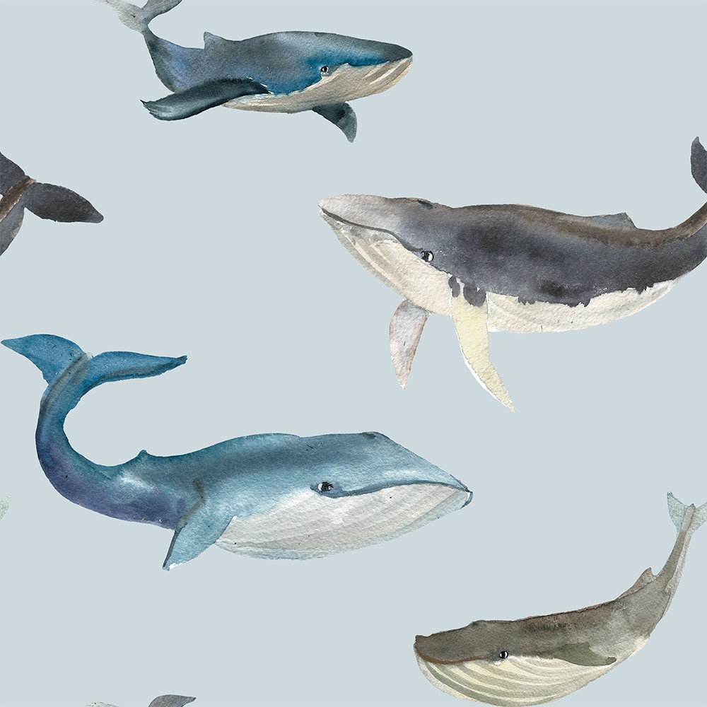 Tapeta Whales Watercolor