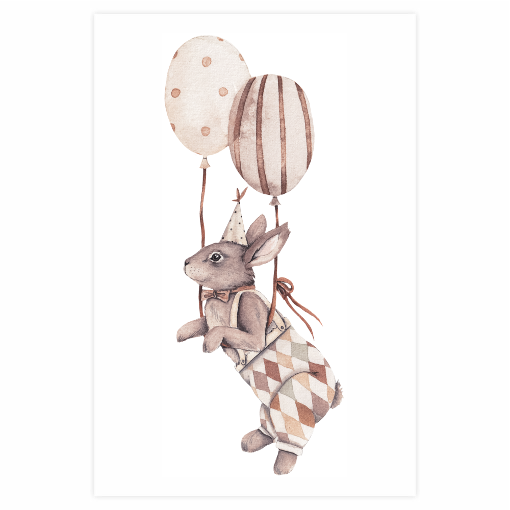 Party Animals Collection - obrazek do pokoju dziecka - Królik z balonami